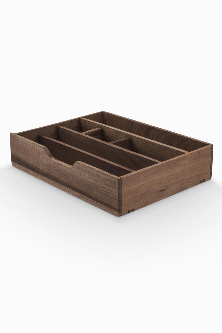 Woodsaka Reka Çekmeceli Kalemlik Organizer - Ceviz Ağacından