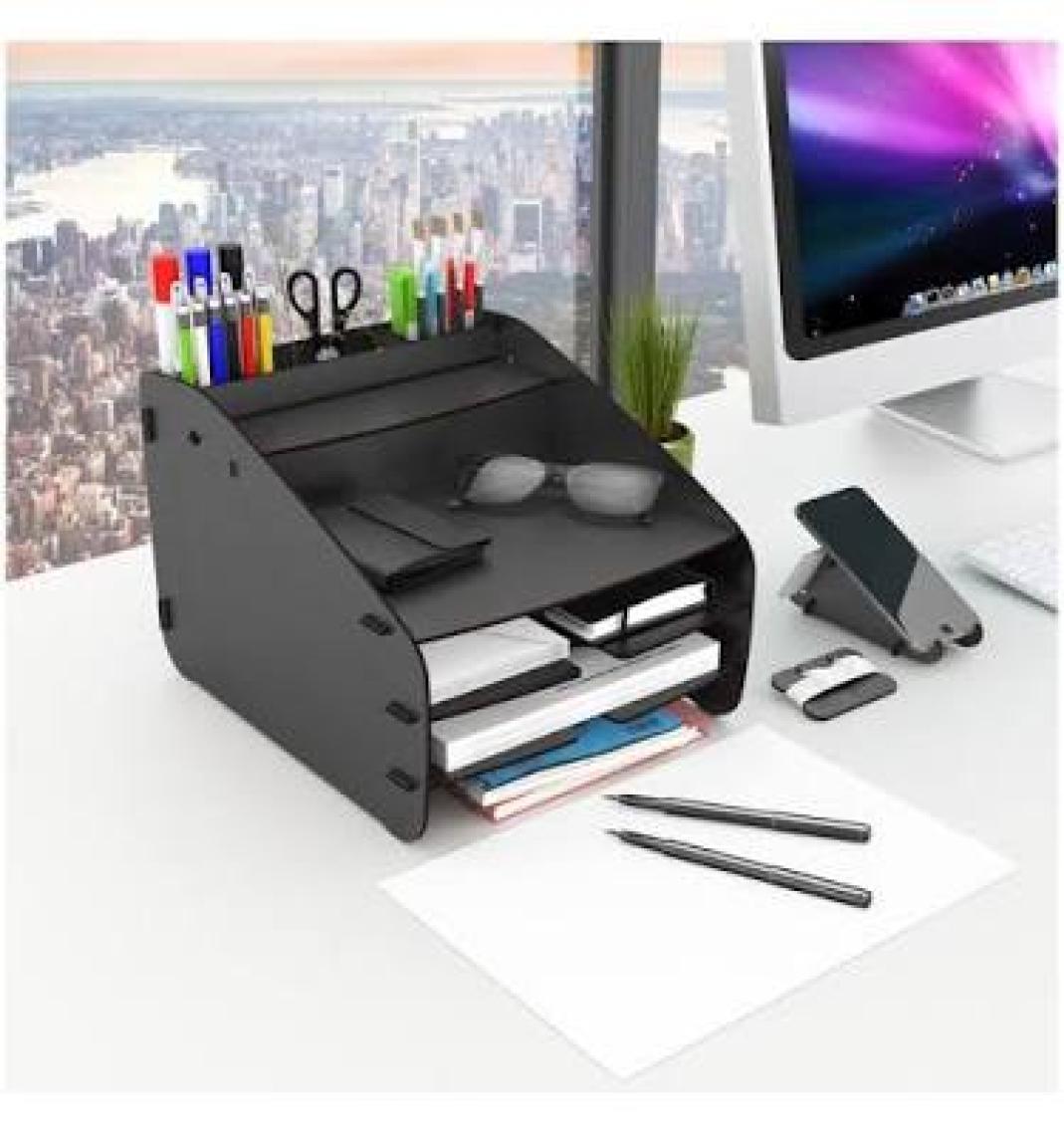 Design OTTO Medium Modest - 6 Renk - A4 Evrak Rafı Masaüstü Organizer Düzenleyici Siyah