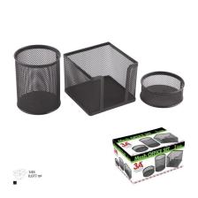 3A Metal Ofis Seti 3'lü (ataşlık+küpnotluk+kalemlik)