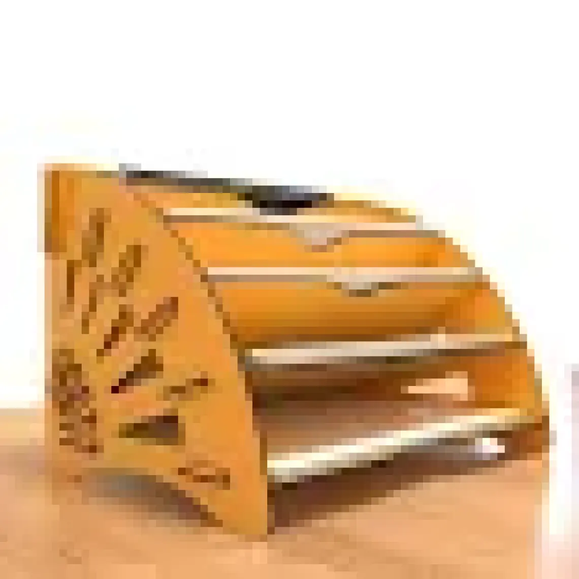 Kuk Design Delcia Modern Pratik Ofis Masaüstü Organizer Düzenleyici A4 Evrak Açık Sarı