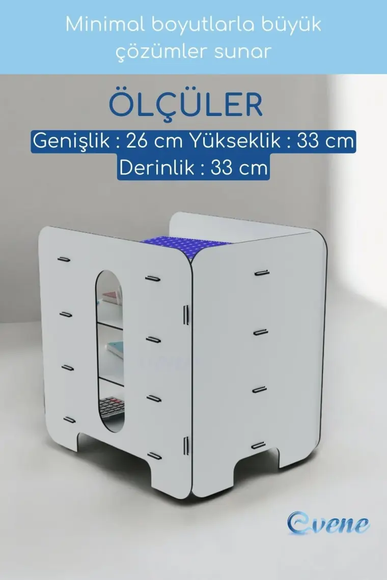 Evene Dosya Düzenleyici Masa Üstü Organizer Ahşap Evrak Raflı Model 1