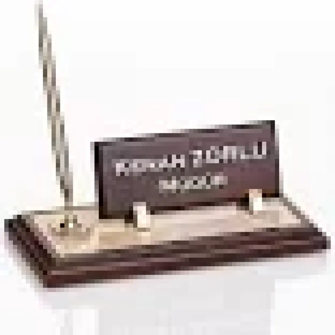 İsimlik Sepeti Kişiye Özel Mermer Zeminli Ahşap Masa İsimliği Tek Kalemli Masa İsimlik