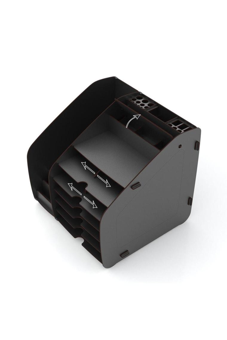 Design Otto Fx XL Hexa A4 Evrak Rafı Masaüstü Organizer Siyah