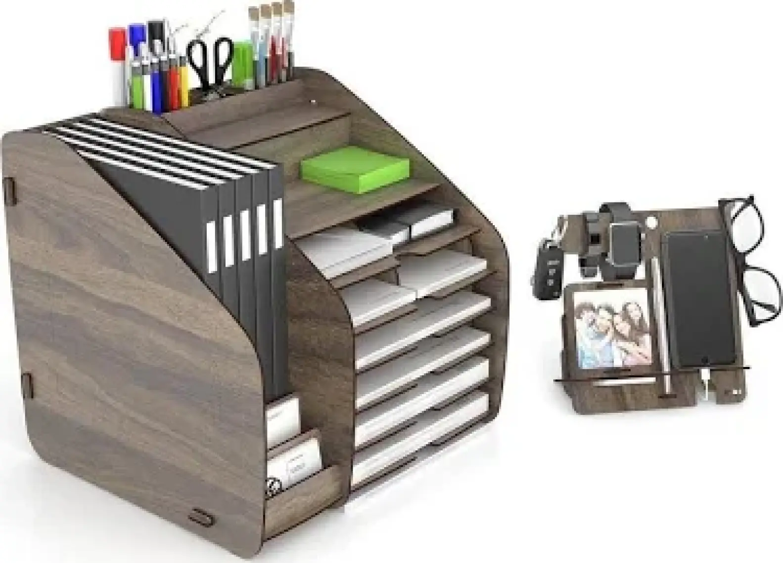 Design Otto Fx XL Modest A4 Evrak Rafı Masaüstü Organizer Ceviz