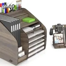 Design Otto Fx XL Modest A4 Evrak Rafı Masaüstü Organizer Ceviz