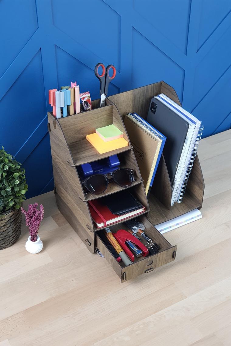 Design Otto Focus Modest Çekmeceli A4 Evrak Rafı Masaüstü Organizer