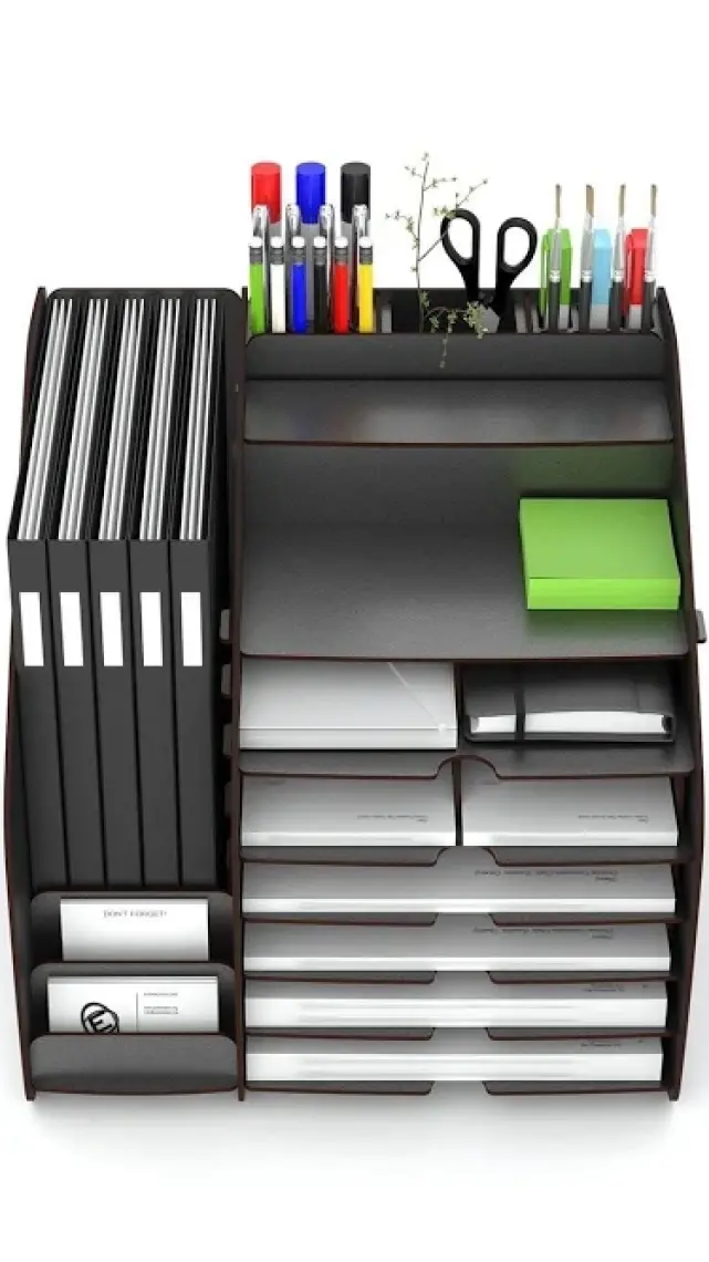 Design Otto Fx XL Hexa A4 Evrak Rafı Masaüstü Organizer Siyah