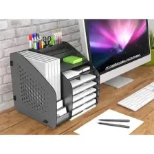 Design Otto Fx XL Hexa A4 Evrak Rafı Masaüstü Organizer Siyah