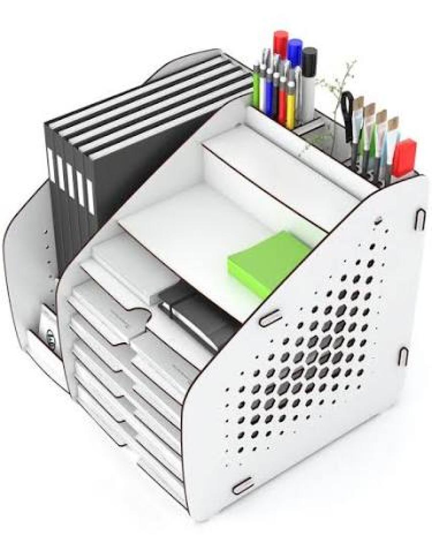 Design Otto Fx XL Hexa A4 Evrak Rafı Masaüstü Organizer Ceviz