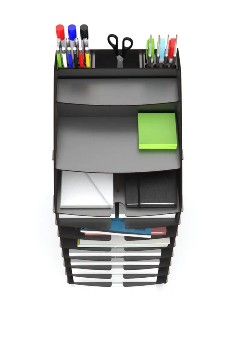 Mingitav A4 Design Otto Tower Masaüstü Organizer Evrak Rafı Siyah