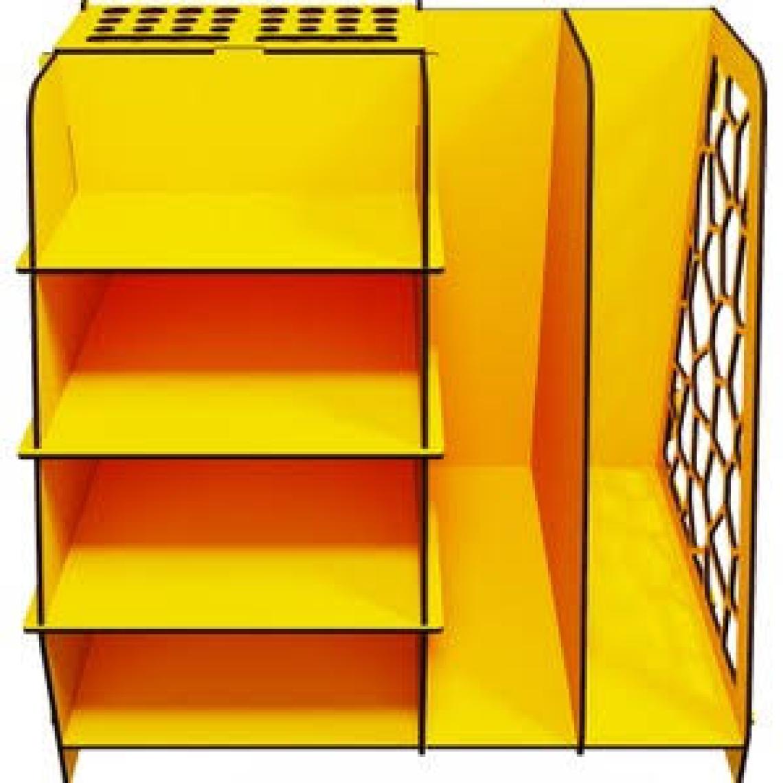 Kuk Design Voronoi Masaüstü Organizer Düzenleyici A4 Evrak Rafı Açık Sarı