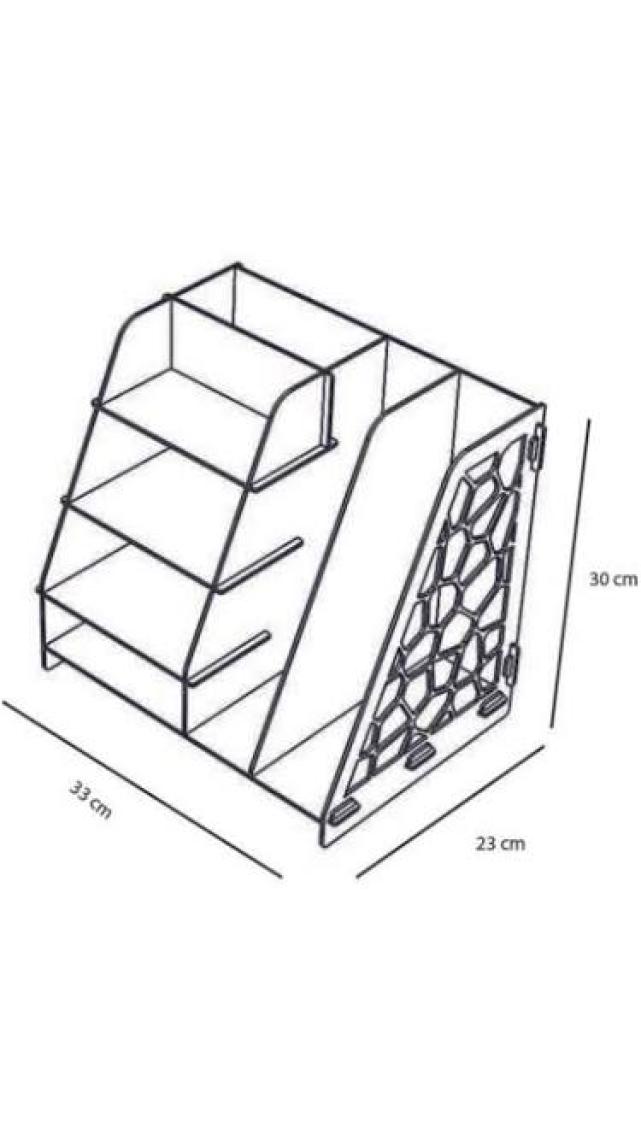 Kuk Design Voronoi Masaüstü Organizer Düzenleyici A4 Evrak Rafı Açık Sarı