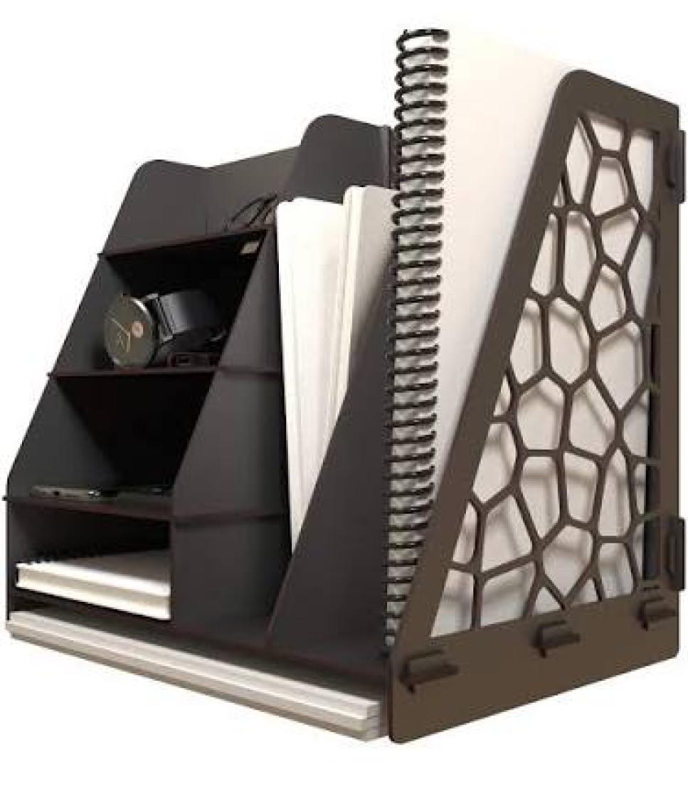 Kuk Design Voronoi Masaüstü Organizer Düzenleyici A4 Evrak Rafı Açık Sarı