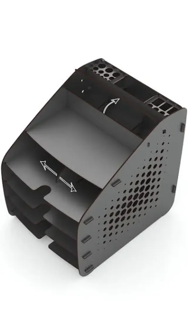Mingitav Design Otto Fx Large Hexa 6 Renk A4 Evrak Rafı Masaüstü Organizer Siyah