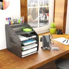 Mingitav Design Otto Fx Large Hexa 6 Renk A4 Evrak Rafı Masaüstü Organizer Siyah
