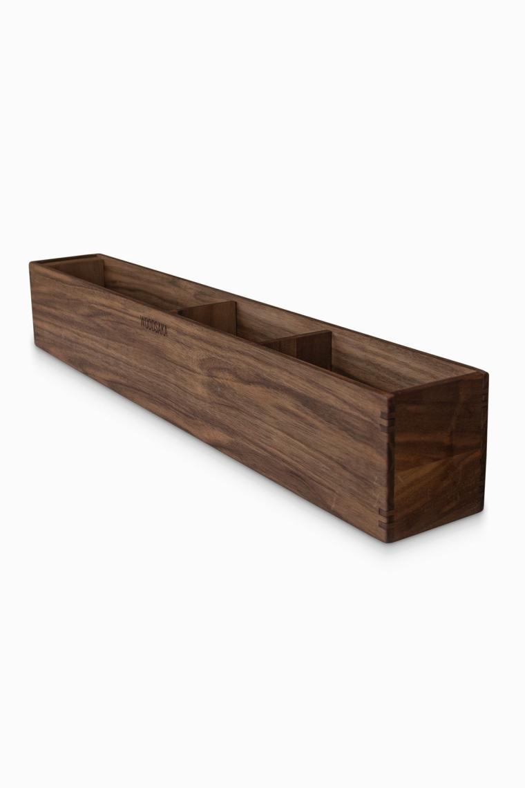 Woodsaka Reka 8 Bölümlü Ayarlanabilir Kalemlik Organizer - Ceviz Ağacından