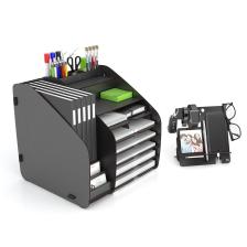 Design Otto Fx XL Hexa A4 Evrak Rafı Masaüstü Organizer Siyah