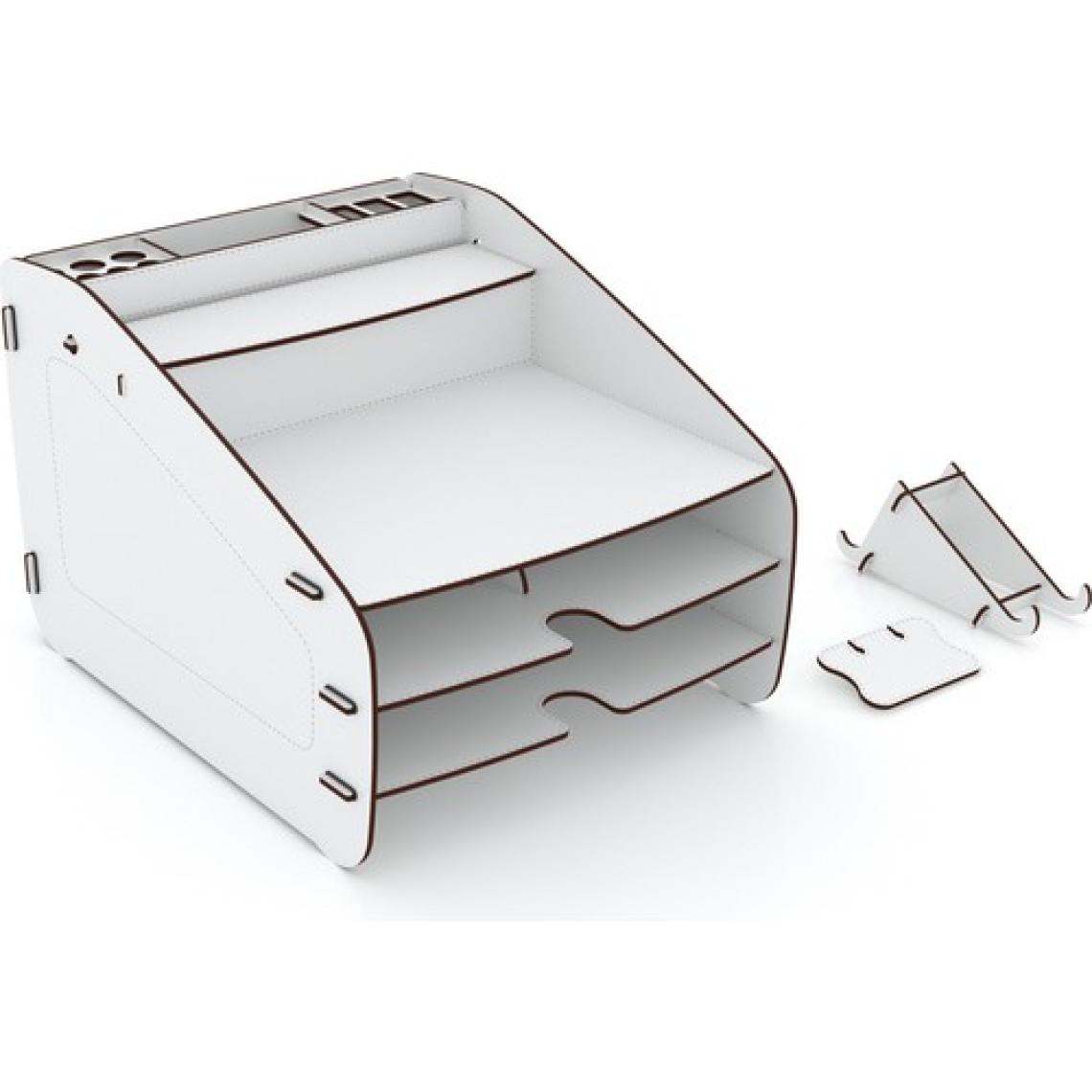 Design OTTO Medium Modest - 6 Renk - A4 Evrak Rafı Masaüstü Organizer Düzenleyici Beyaz