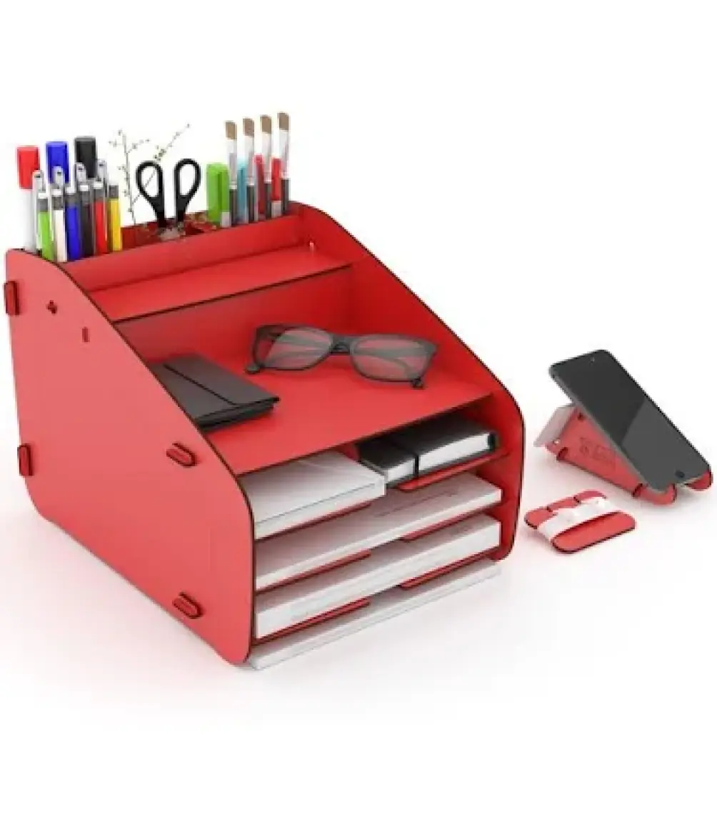 Design OTTO Medium Modest - 6 Renk - A4 Evrak Rafı Masaüstü Organizer Düzenleyici Ceviz