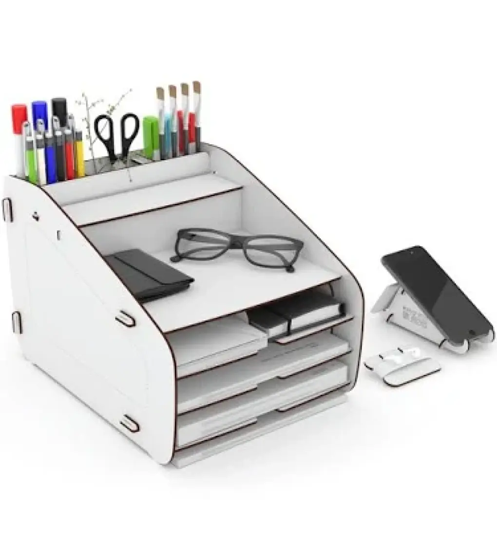 Design OTTO Medium Modest - 6 Renk - A4 Evrak Rafı Masaüstü Organizer Düzenleyici Ceviz