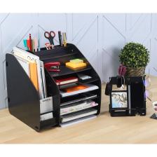 Design Otto Fx XL Hexa A4 Evrak Rafı Masaüstü Organizer Siyah