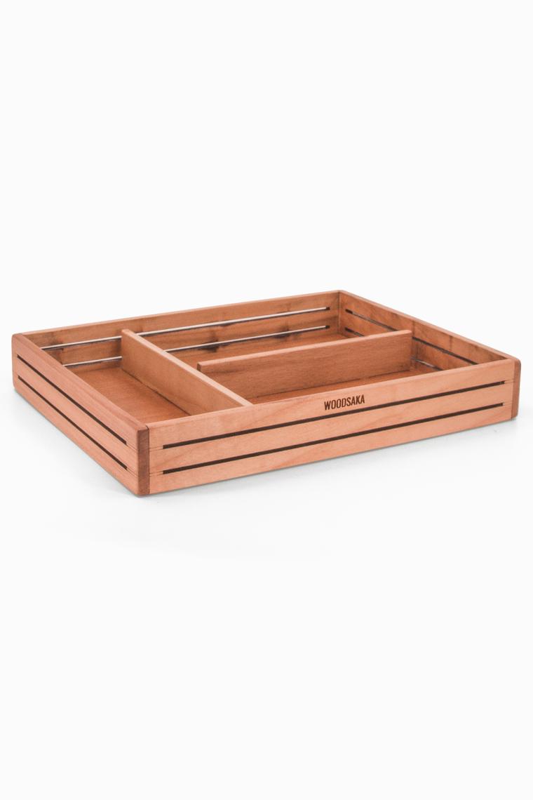 Woodsaka 3Line Sade Organizer & Aksesuar Kutusu - Kiraz Ağacından