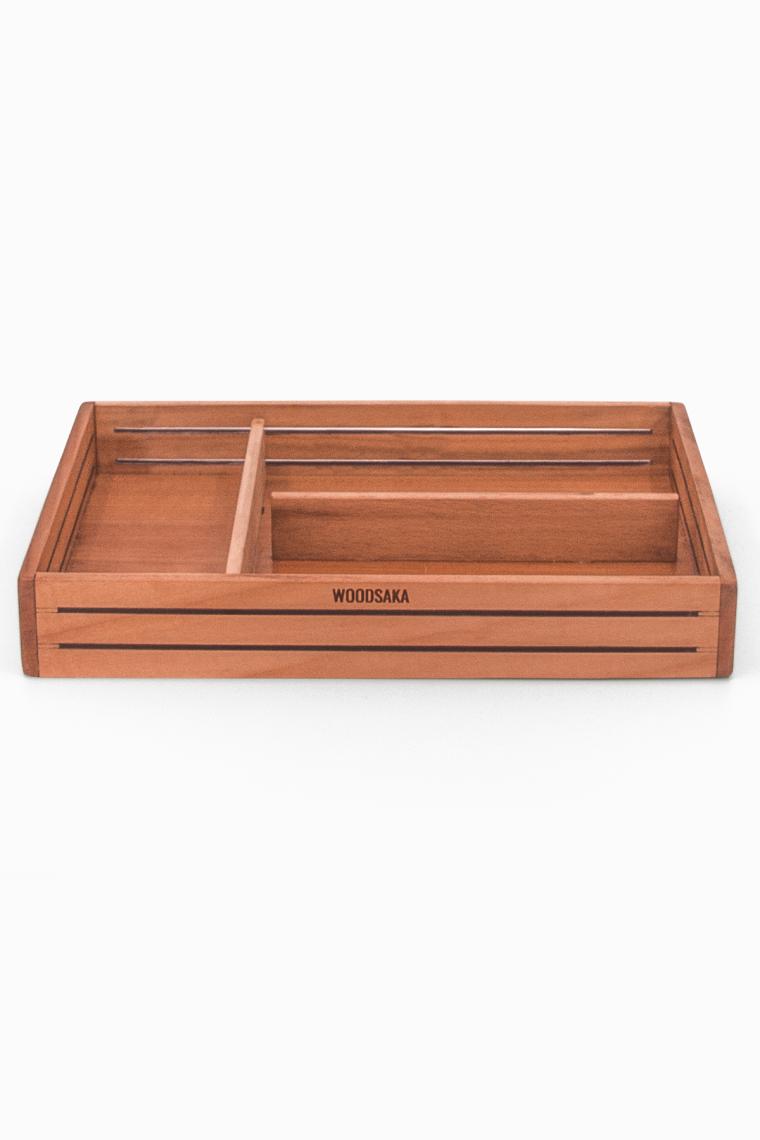 Woodsaka 3Line Sade Organizer & Aksesuar Kutusu - Kiraz Ağacından