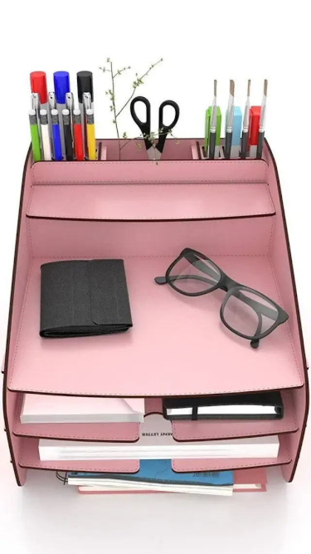 Design OTTO Medium Modest - 6 Renk - A4 Evrak Rafı Masaüstü Organizer Düzenleyici Pembe