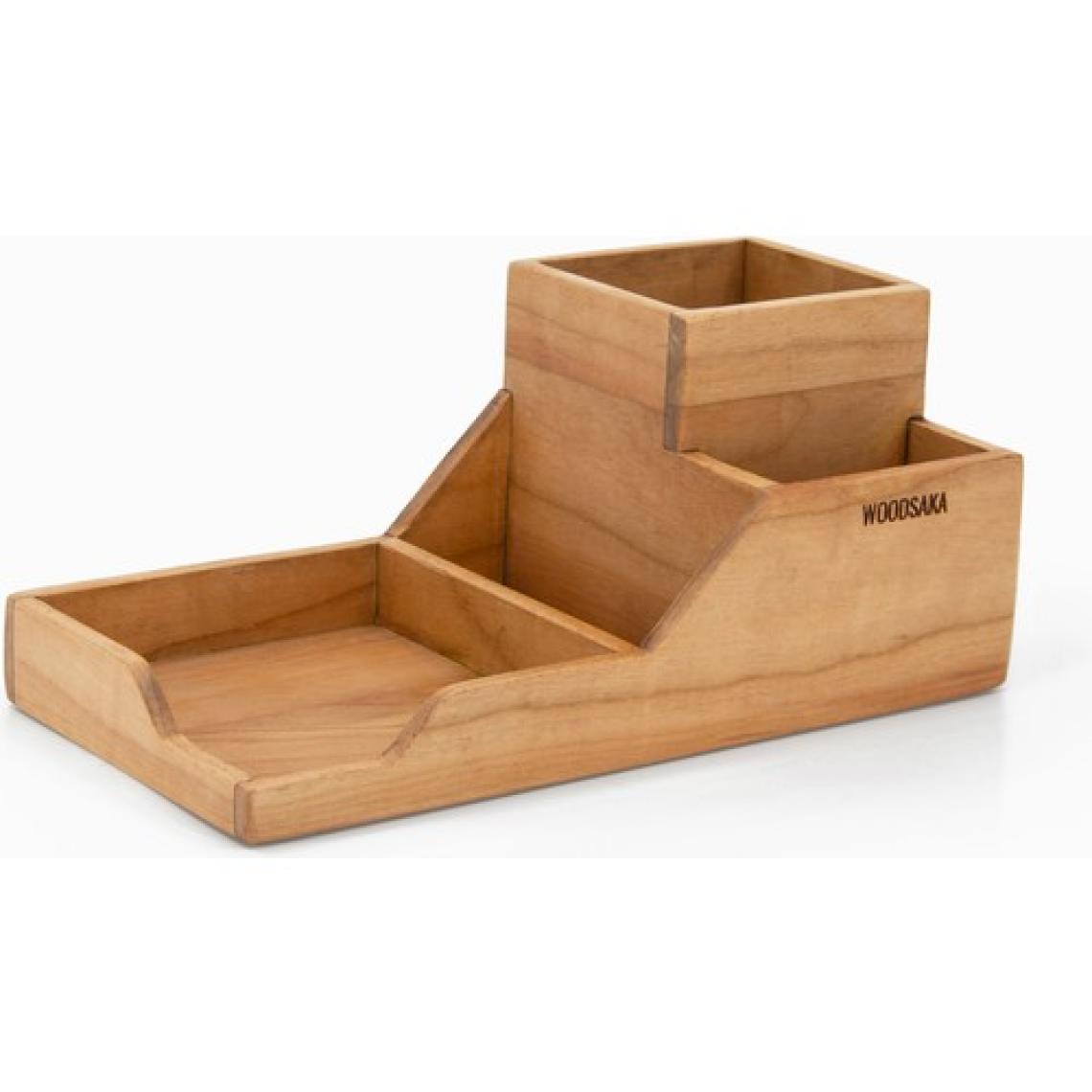 Woodsaka Prokit Çok Amaçlı Organizer Bölümlü Kalemlik Not Kağıdı Kutusu Ataçlık Bir Arada Model 6