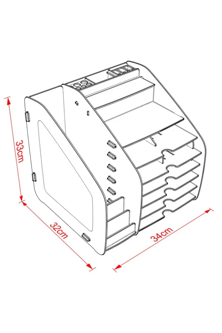 Design Otto Fx XL Modest A4 Evrak Rafı Masaüstü Organizer Kırmızı