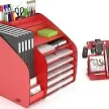 Design Otto Fx XL Modest A4 Evrak Rafı Masaüstü Organizer Kırmızı