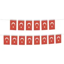 Vatan Büyük Boy 18X11 Cm İpli Kağıt Türk Bayrağı 50 Li Vt809