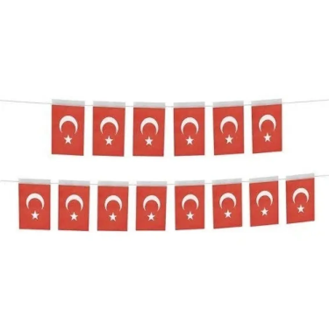 Vatan Büyük Boy 18X11 Cm İpli Kağıt Türk Bayrağı 50 Li Vt809