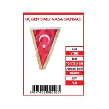 Vatan 15X22,5 Üçgen Simli Bayrak Vt203