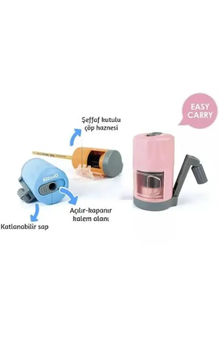 Kw-Trio Kılıflı Mini Kollu Kalemtıraş 03420 Pembe
