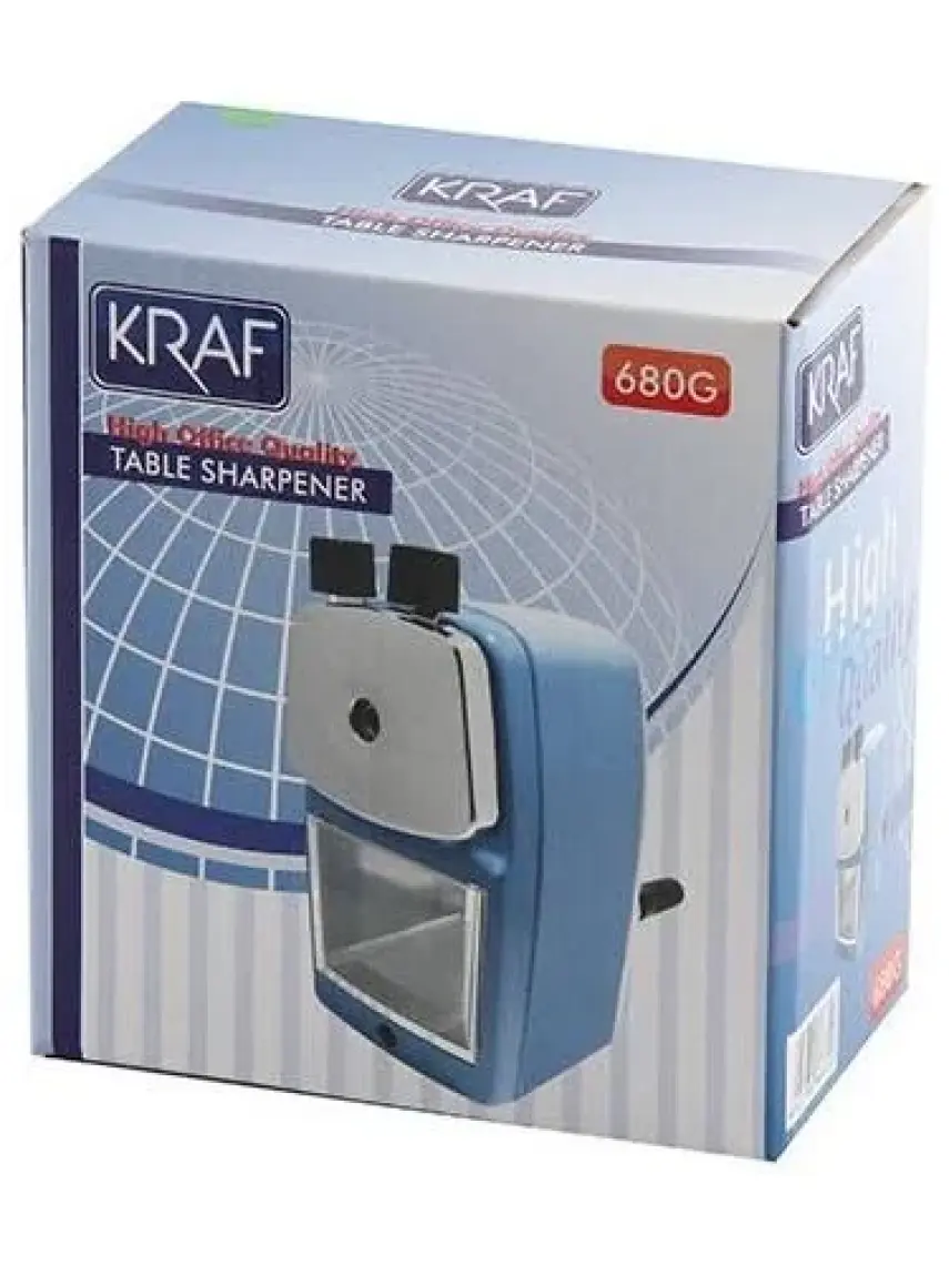 Kraf Masa Üstü Kollu Büyük Mavi Kalemtıraş (680G)