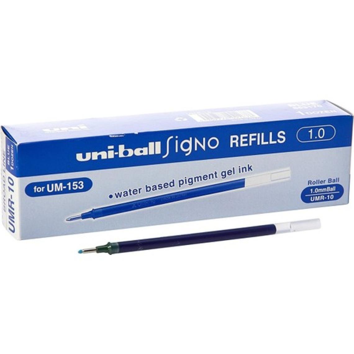 Uniball Signo Broad UMR-10 İmza Kalemi Yedeği 12'li - Mavi