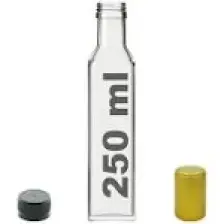 Afracam 250 cc Şeffaf Maraska Kilitli Kapaklı ve Kapüşonlu 250 ml Köşeli Cam Şişe 1 Adet