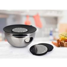 Karat 24cm 2 Kapaklı 2 Çelik Rendeli Çelik Karıştırma Kabı 16752 016752