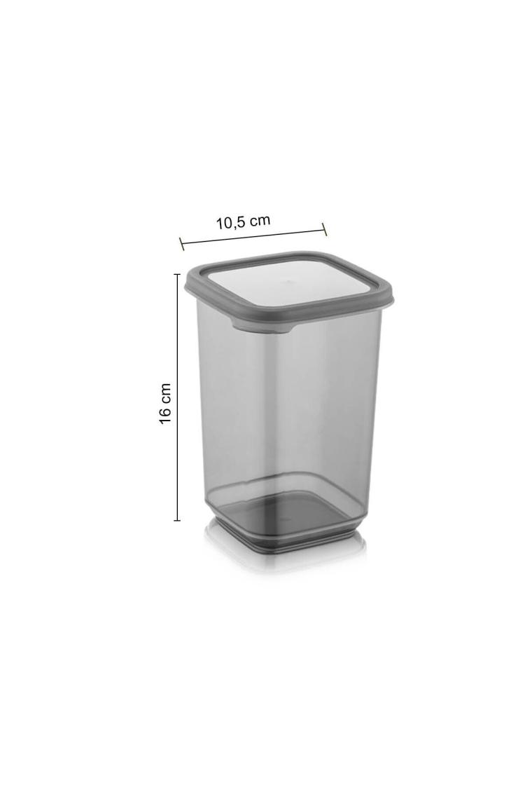 12'li Etiketli Büyük Boy Baharatlık Seti - Kapaklı Kare Baharat Takımı Saklama Kabı 12x1100 Ml