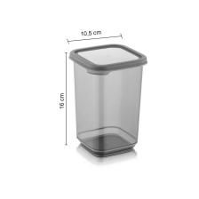 12'li Etiketli Büyük Boy Baharatlık Seti - Kapaklı Kare Baharat Takımı Saklama Kabı 12x1100 Ml