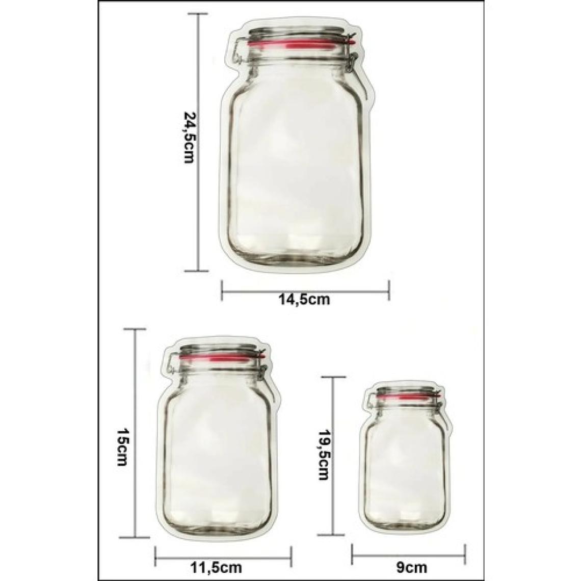 Dream Plus 9 Adet 3 Boy Kavanoz Görünümlü Kilitli Saklama Kabı / 150ML - 500ML - 620ML