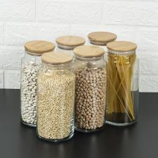 Karçiçeği Home Jumbo Boy 6'lı Bambu Kapaklı Vakumlu Cam Kavanoz 1440 Ml.
