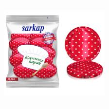 Hijyenik Paketli 10 Adet Kavanoz Kapağı - Kırmızı Kalp- 82 mm