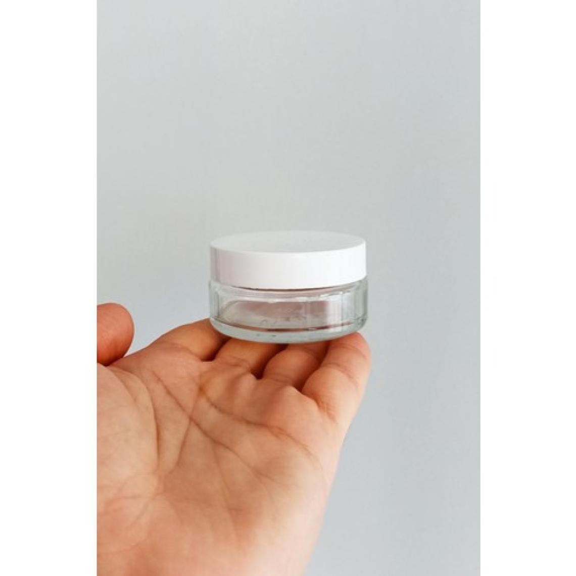 Afracam 50 cc Kavanoz Plastik Beyaz Kapaklı 50 ml Şeffaf Cam Krem Kavanoz 72 Adet