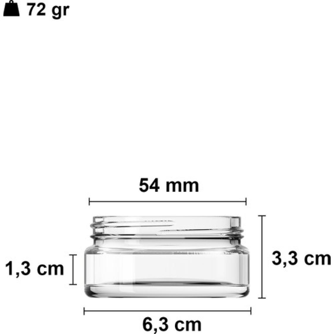 Afracam 50 cc Kavanoz Plastik Beyaz Kapaklı 50 ml Şeffaf Cam Krem Kavanoz 72 Adet