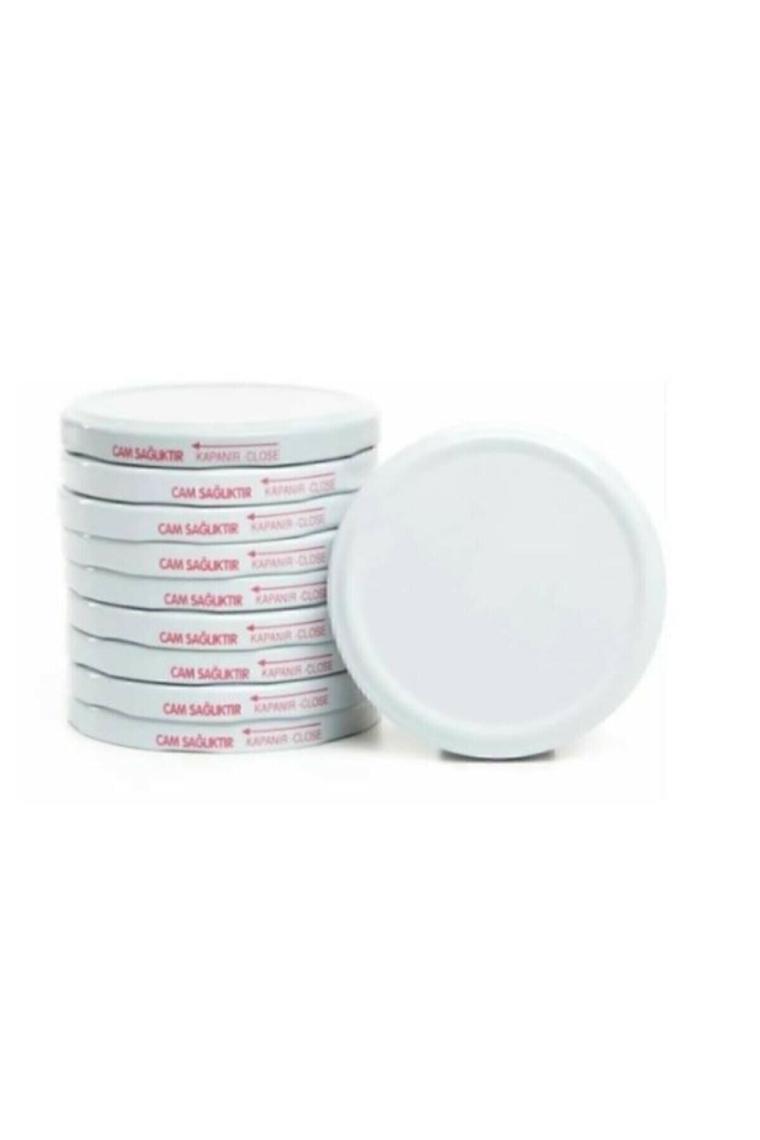 50 Adet Konserve Kapağı Beyaz 82 Mm Silikonlu