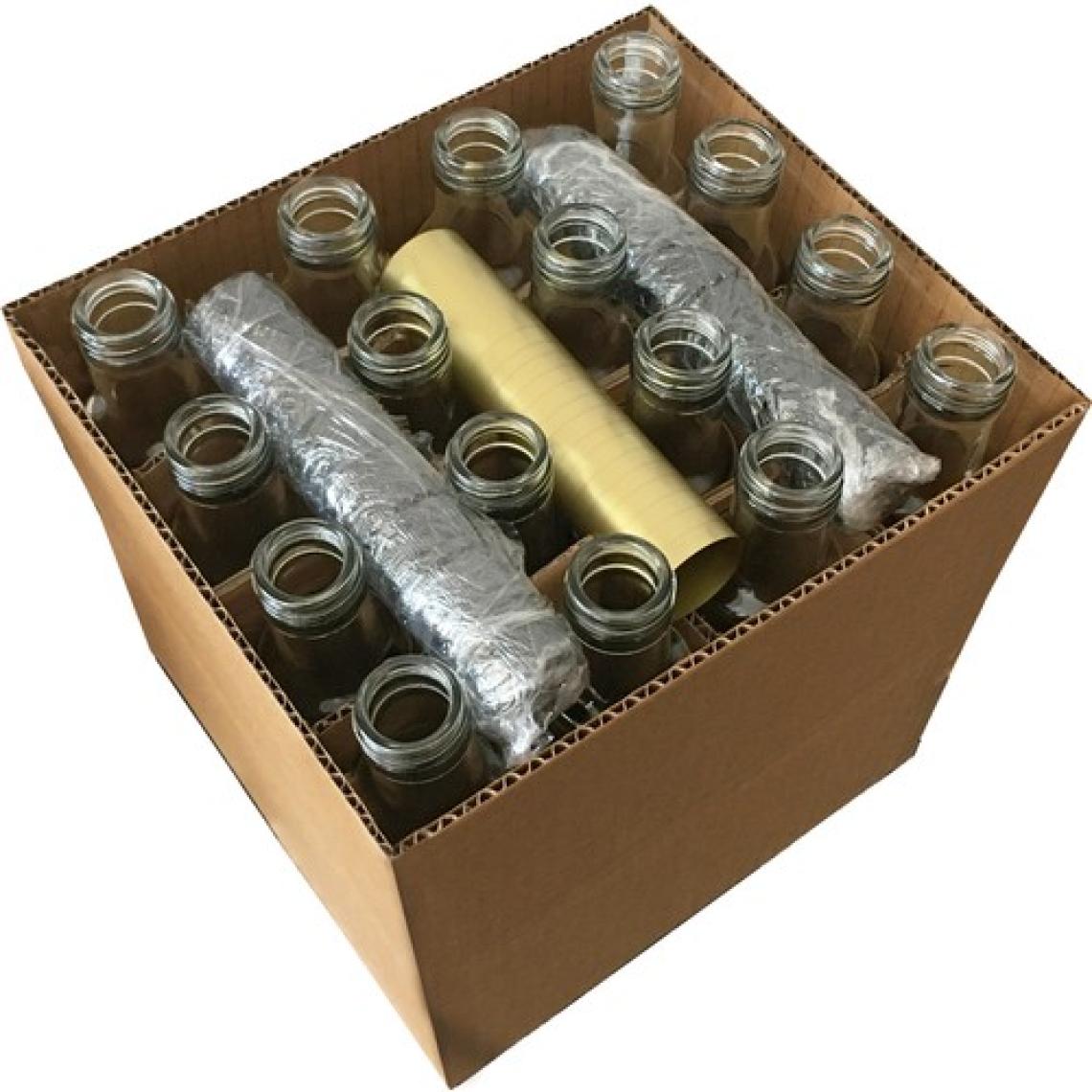 Afracam 250 cc Şeffaf Dorika Kilitli Kapaklı ve Kapüşonlu 250 ml Yuvarlak Cam Şişe 16 Adet
