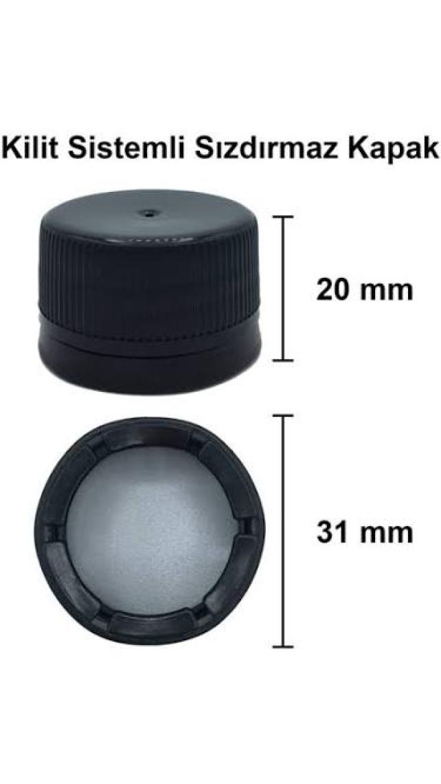 Afracam 250 cc Yeşil Maraska Kilitli Kapaklı ve Kapüşonlu 250 ml Köşeli Cam Şişe 8 Adet