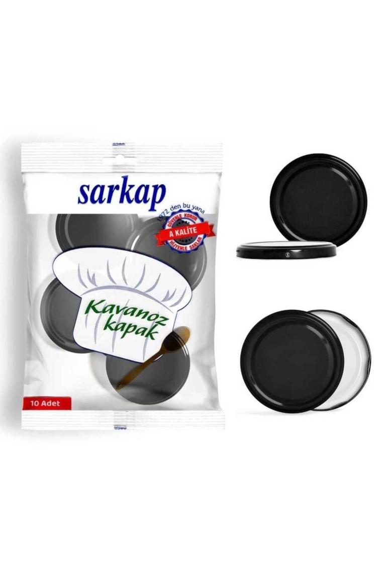 Hijyenik Paketli 10 Adet Kavanoz Kapağı - Siyah - 82mm